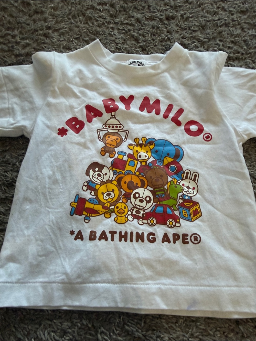 BABY MILO White Graphic Short-Sleeve Tee by A Bathing Ape